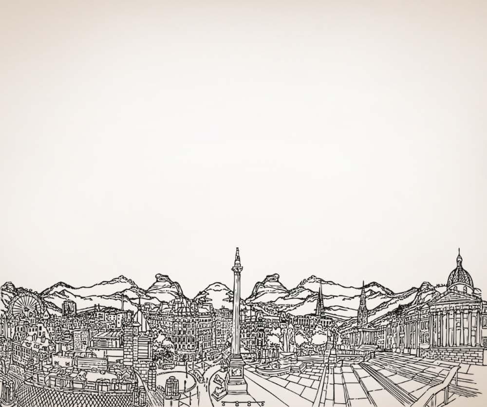 Vinyl Wall Decal Sticker City Scape Line Art #5252