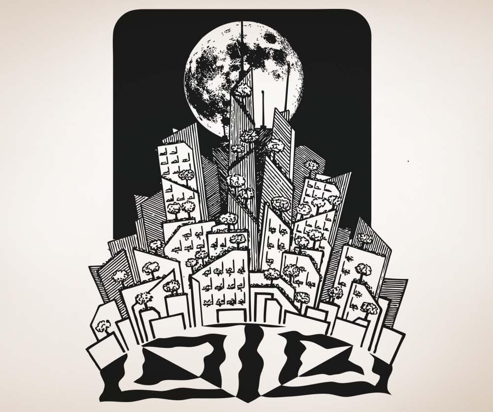 Vinyl Wall Decal Sticker City Buildings Night Design #5254