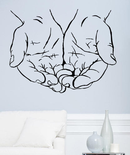 Offering Hands Wall Decal. Faith, Devotion and Good Gesture. #5267
