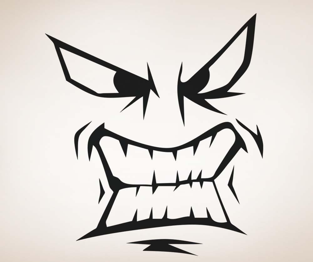 Vinyl Wall Decal Sticker Snarling Face #5280
