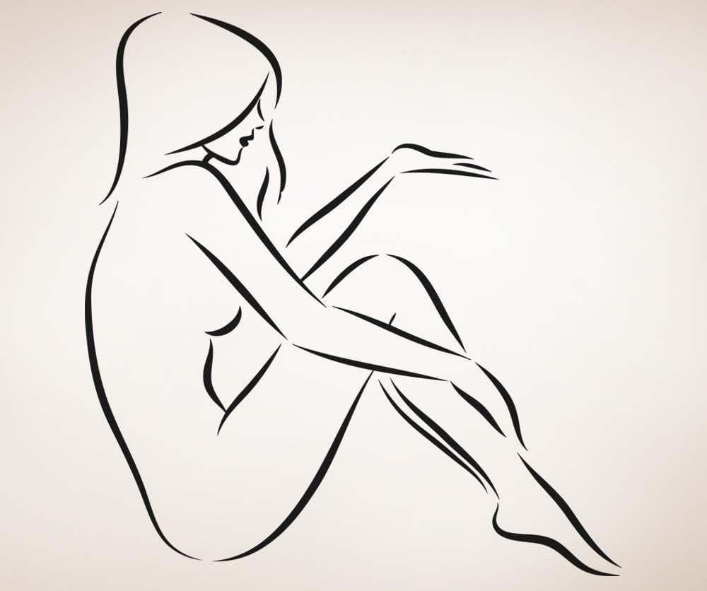 Vinyl Wall Decal Sticker Posing Woman Outline #5289