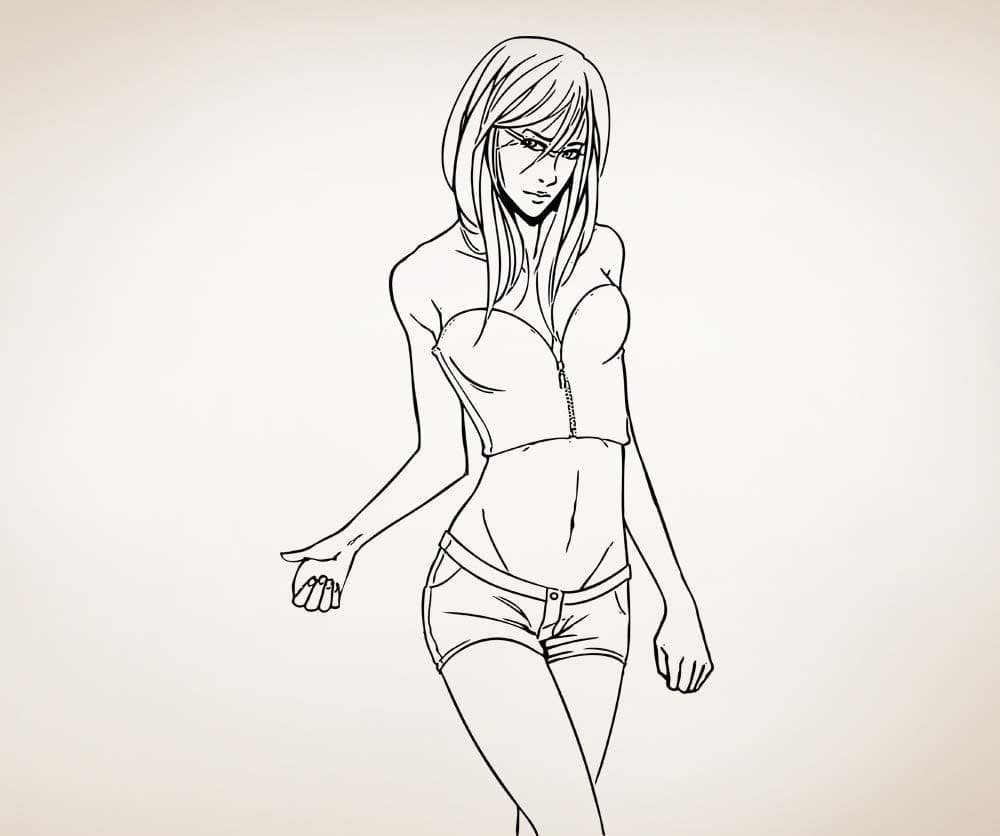 Vinyl Wall Decal Sticker Hitchhiking Woman #5290