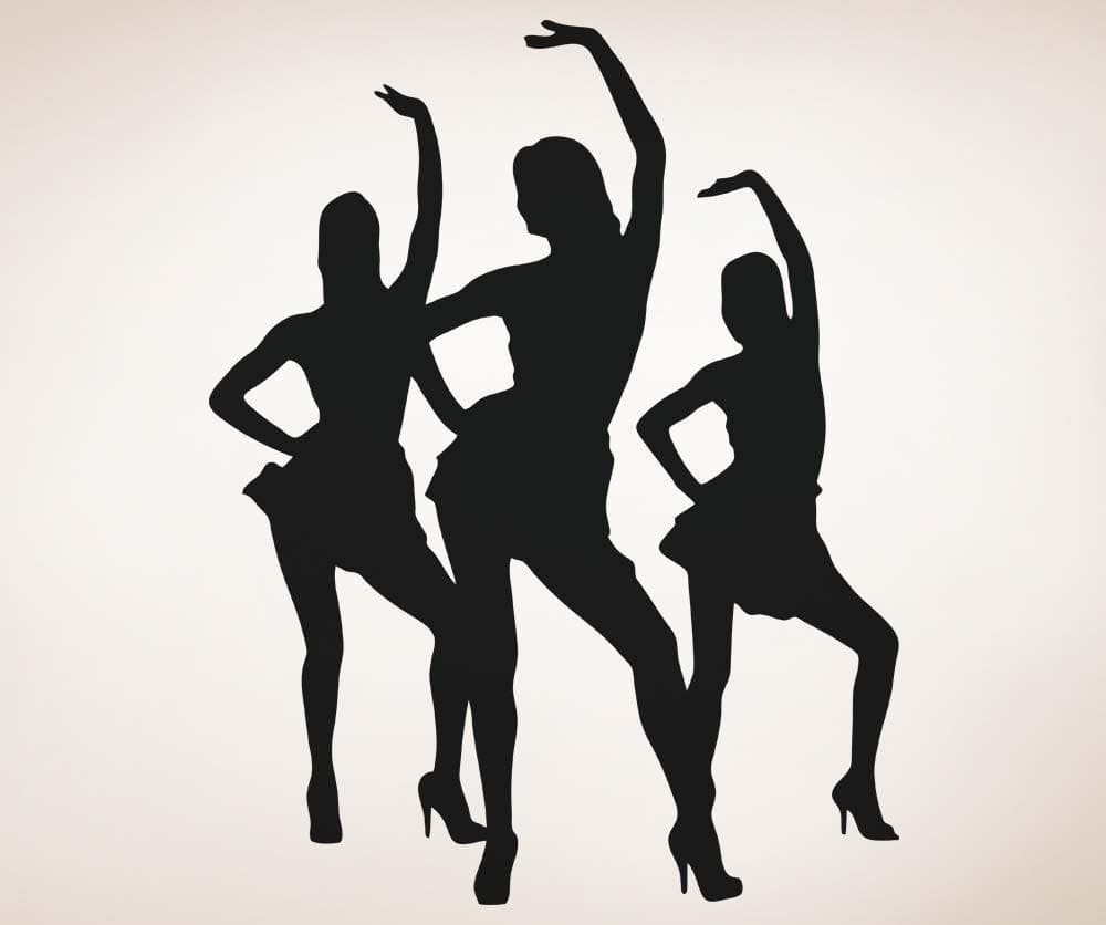 Vinyl Wall Decal Sticker Dancing Women Trio #5291