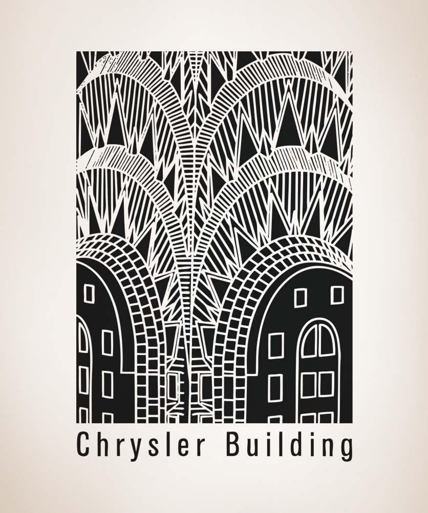 Chrysler Buildings Design Vinyl Wall Decal Sticker #5298