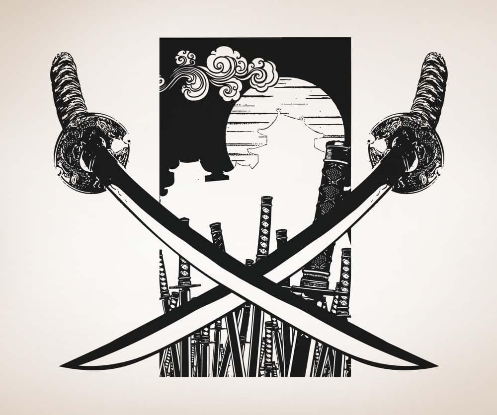 Vinyl Wall Decal Sticker Katanas Design #5303