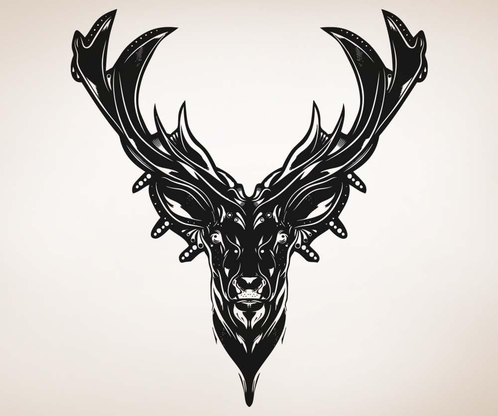 Vinyl Wall Decal Sticker Deer Head Design #5315