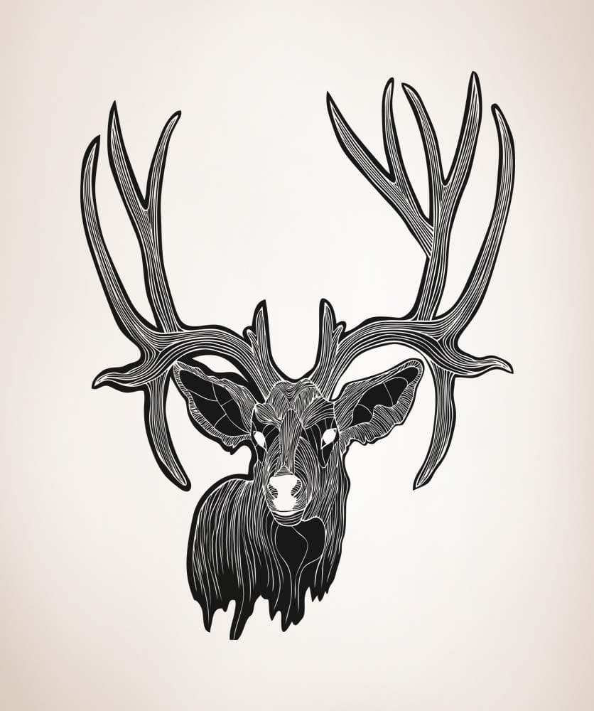 Vinyl Wall Decal Sticker Deer Line Art #5318