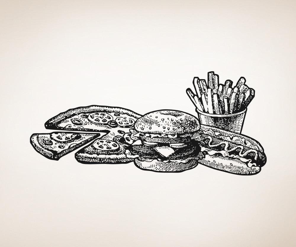 Vinyl Wall Decal Sticker Fast Food Set #5320