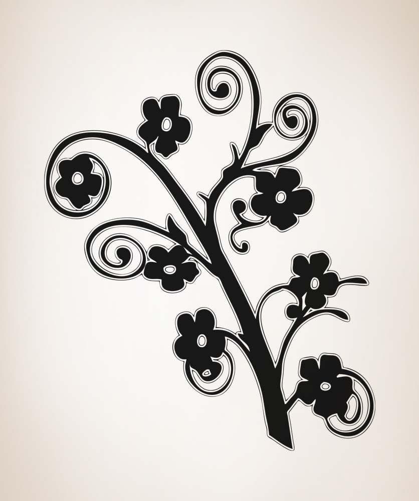 Vinyl Wall Decal Sticker Flowers On Branch #5322
