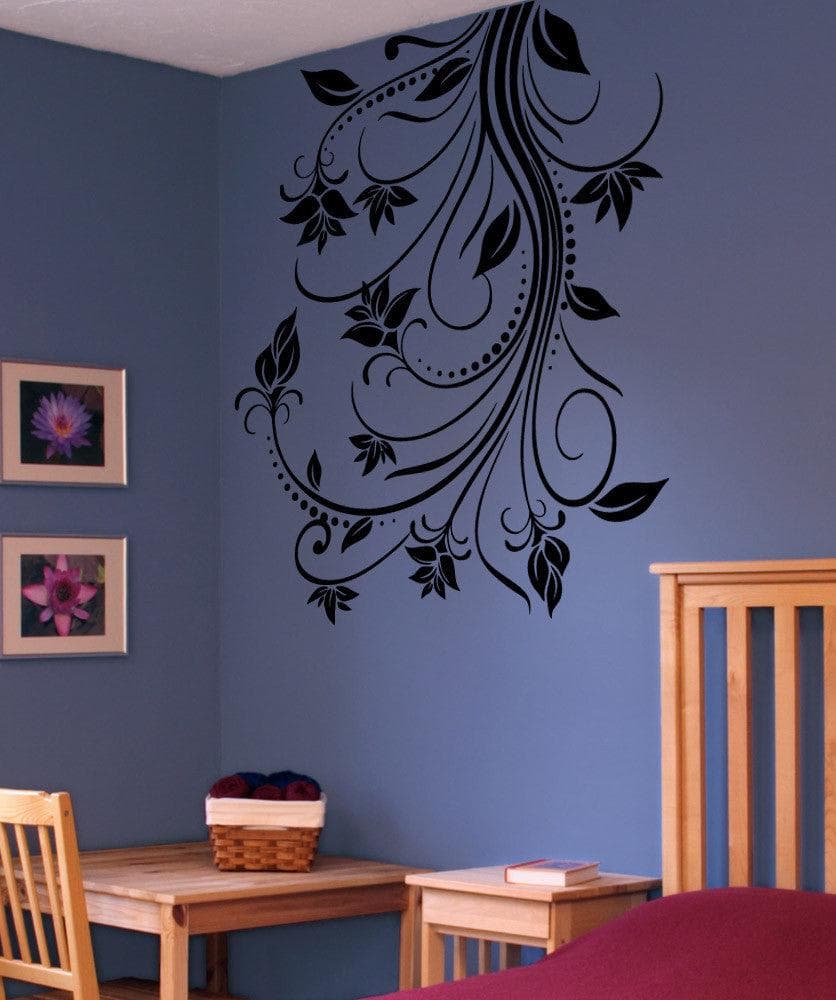 Vinyl Wall Decal Sticker Hanging Floral Swirl #5324