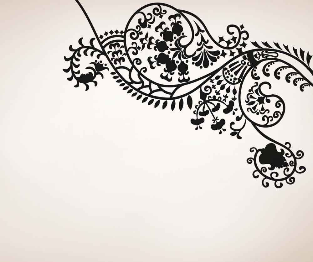 Decorative Vines Flower Vinyl Wall Decal Sticker. #5327