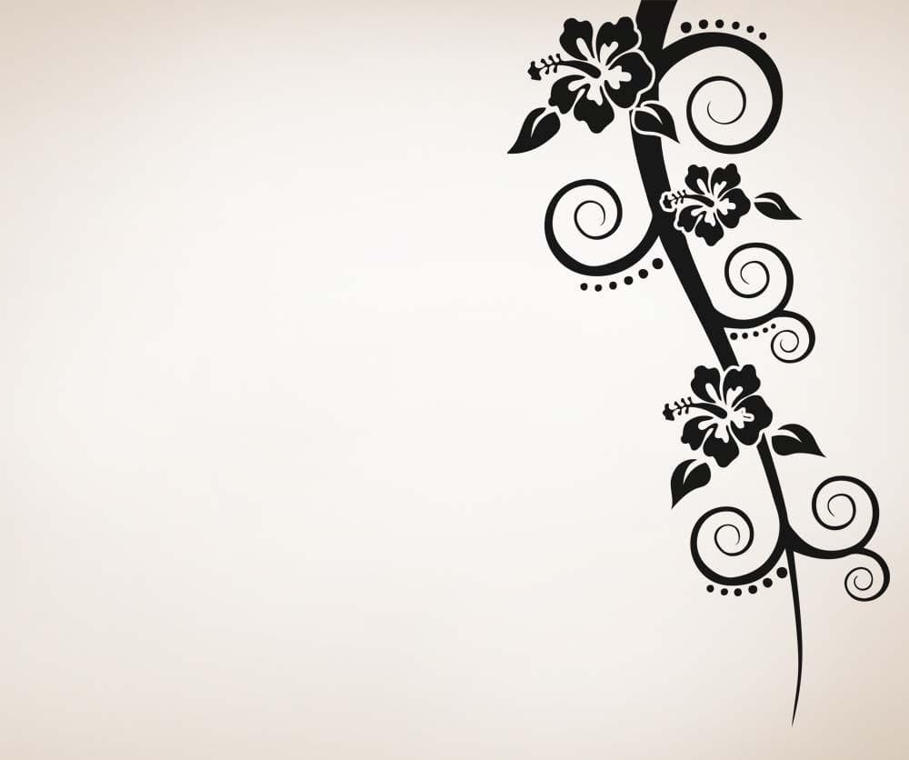 Vinyl Wall Decal Sticker Hanging Hibiscus #5329