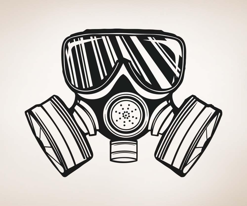 Vinyl Wall Decal Sticker Small Gas Mask #5331