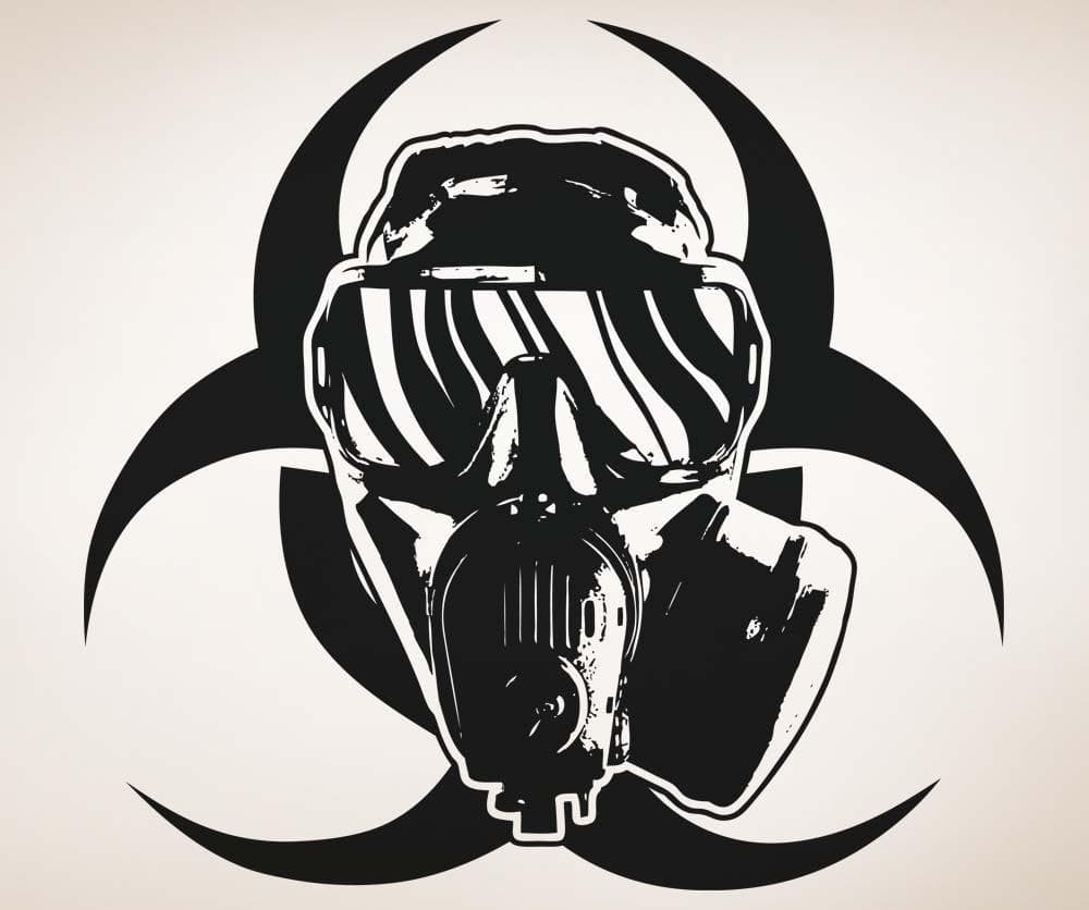 Vinyl Wall Decal Sticker Hazardous Gas Mask #5332