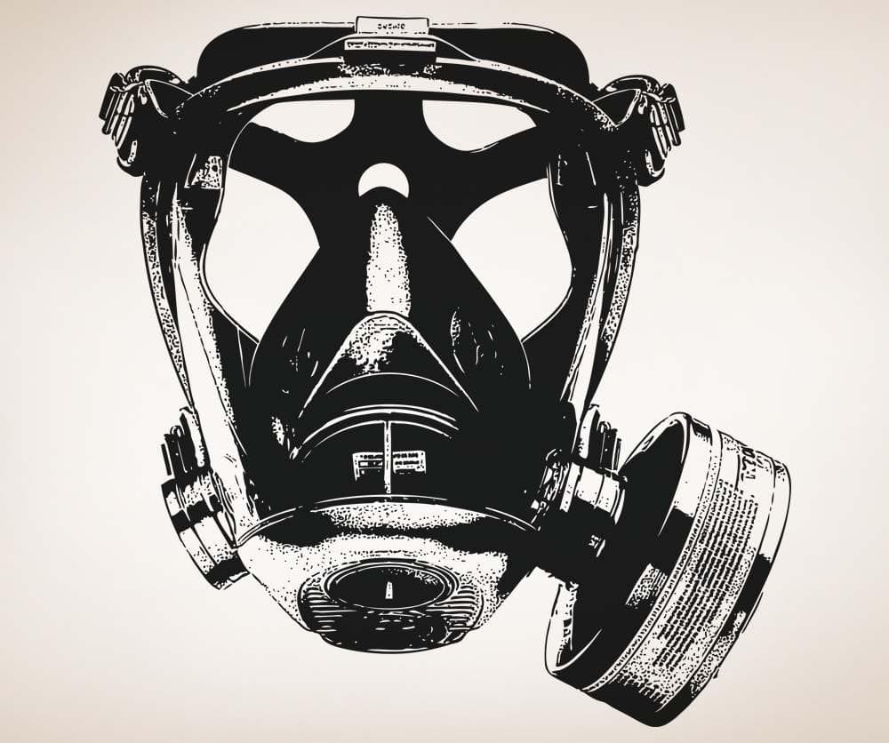 Vinyl Wall Decal Sticker Big Gas Mask #5335