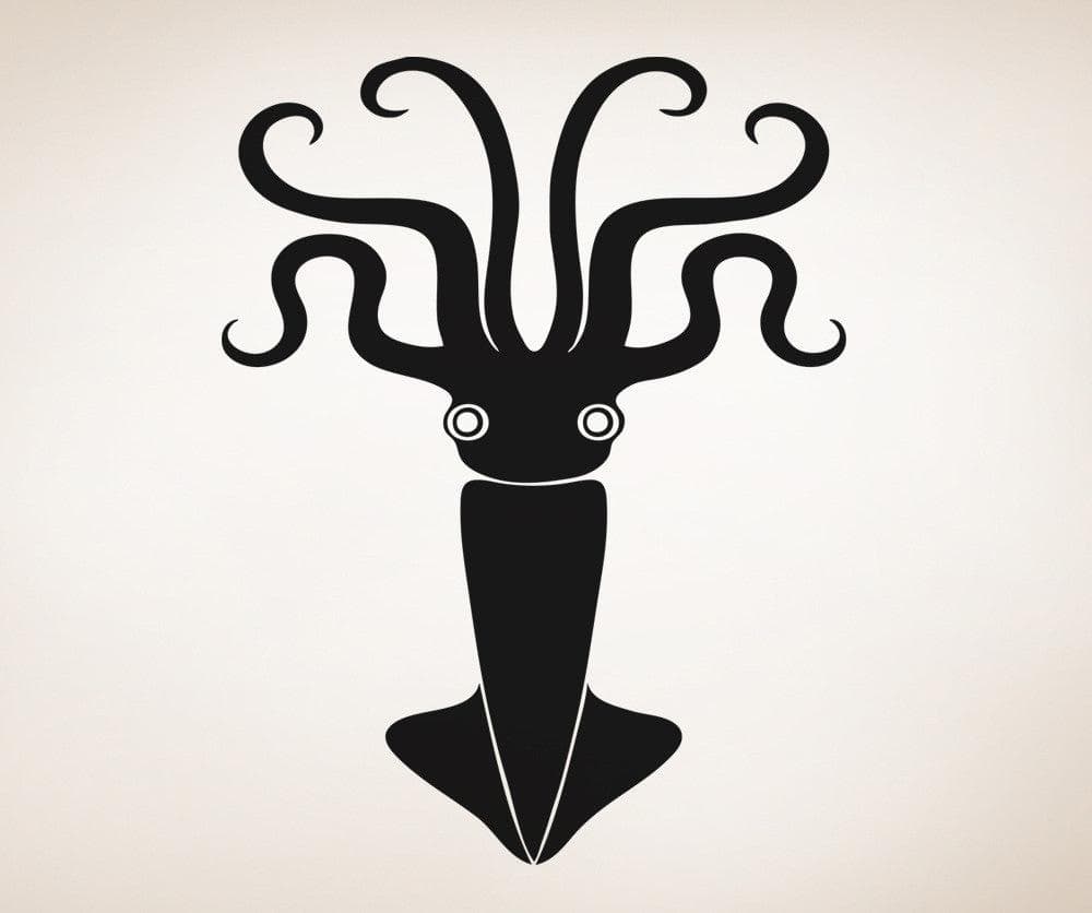 Vinyl Wall Decal Sticker Symmetrical Squid #5338