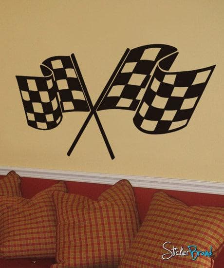Checker Flag Wall Decal Sticker. #533