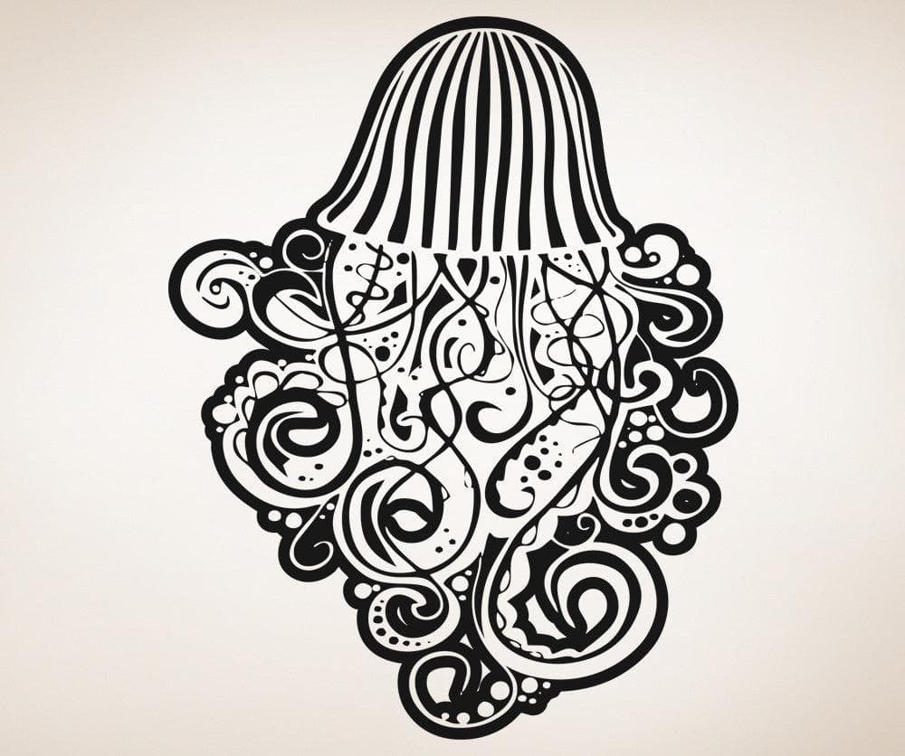 Vinyl Wall Decal Sticker Jellyfish Tentacle Swirls #5341