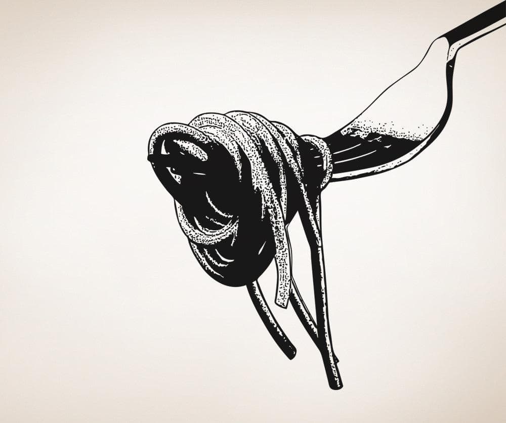 Spaghetti On Fork Vinyl Wall Decal Sticker. #5347