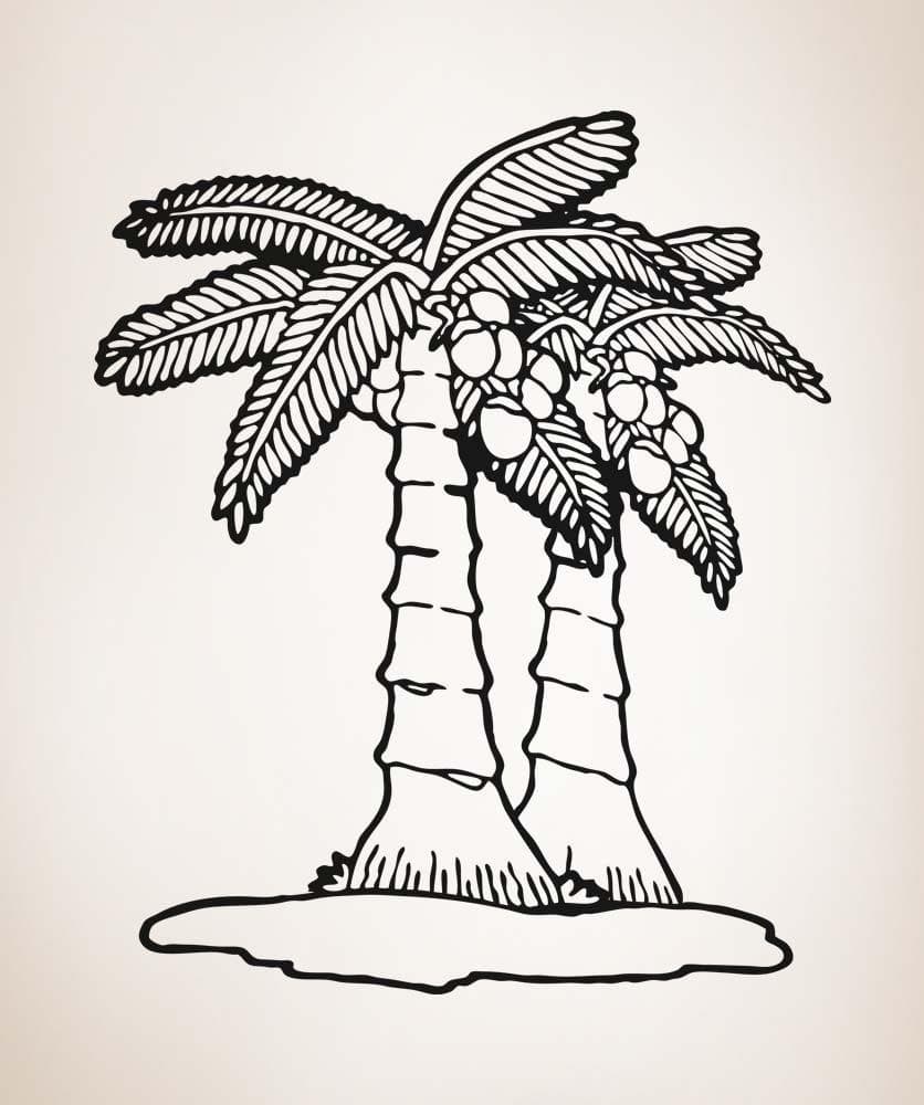 Vinyl Wall Decal Sticker Short Palm Trees #5352