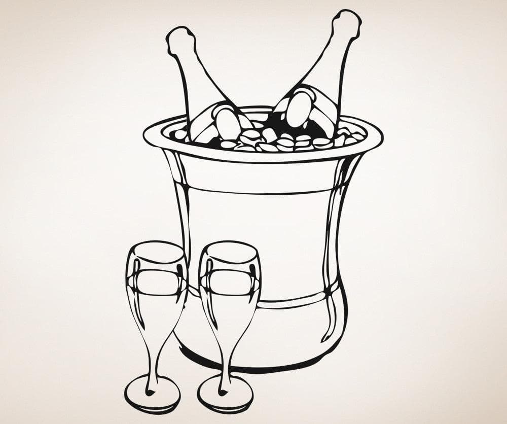 Vinyl Wall Decal Sticker Champagne Bucket #5353