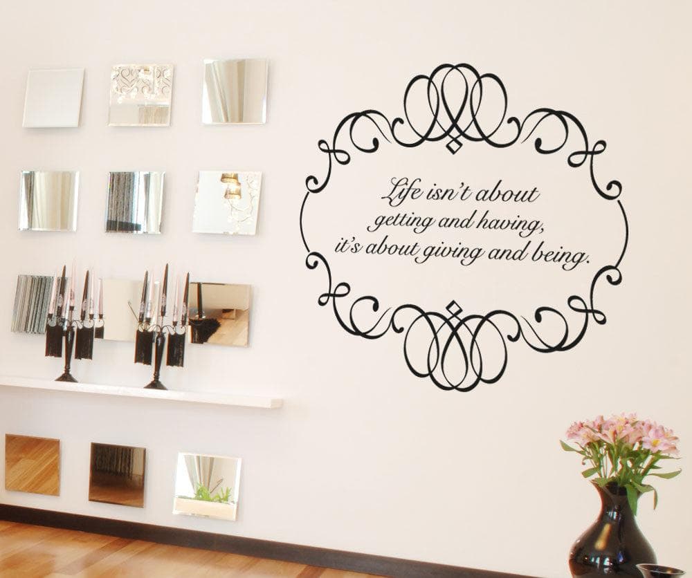 "Life isn't about getting and having, it's about giving and being." Motivational Quote. #5363