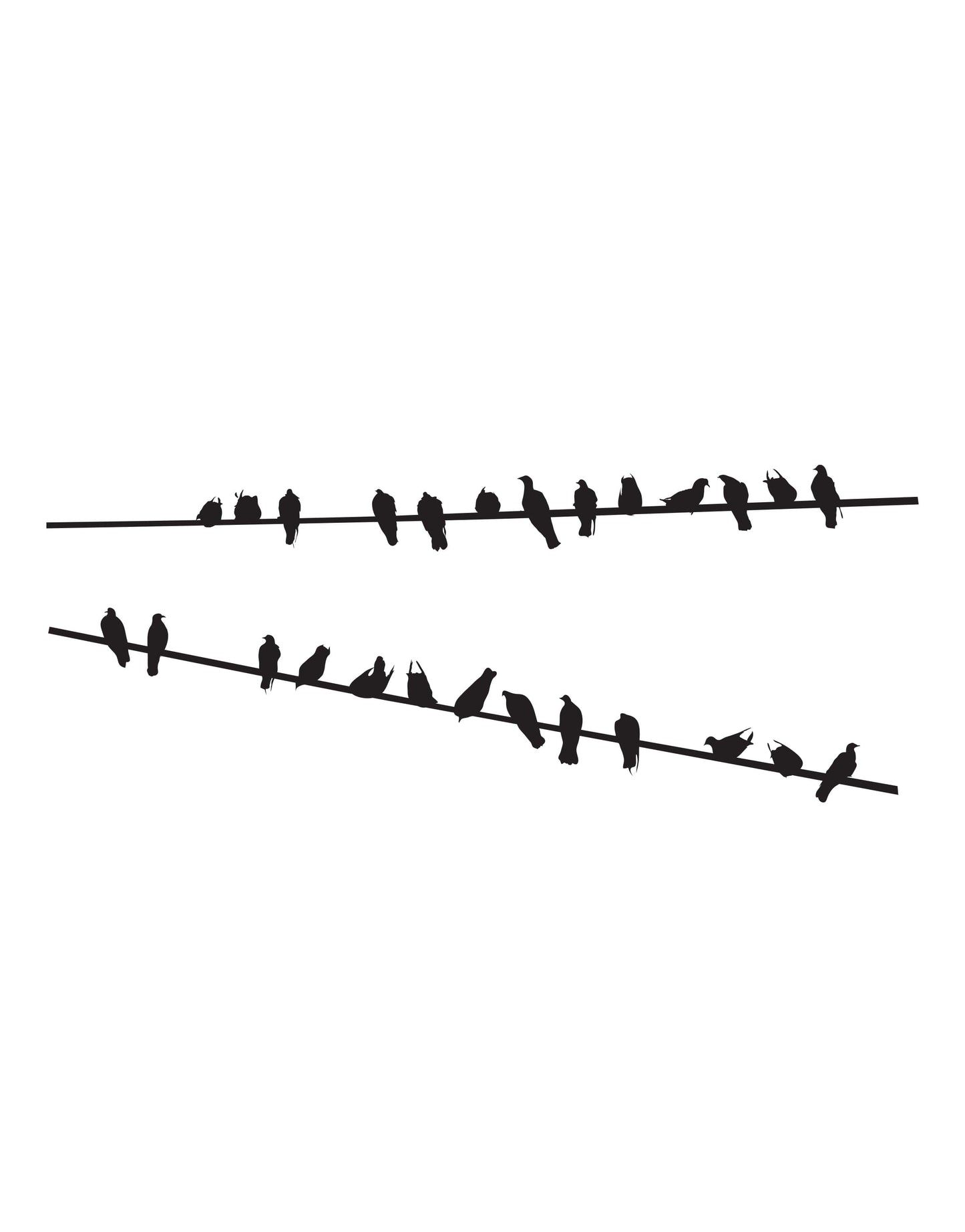 Birds on Wire Vinyl Wall Decal Sticker. Urban Decor. #537