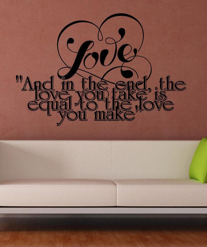 Vinyl Wall Decal Sticker Love Equal Phrase #5381