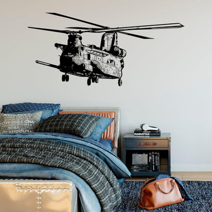 Military Chinook Helicopter MH-47G Vinyl Wall Decal Sticker. #5382