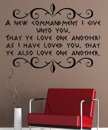 Vinyl Wall Decal Sticker New Commandment Bible Verse #5384