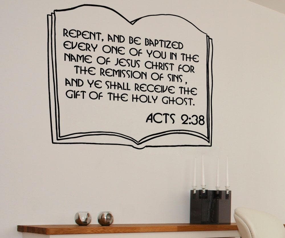Bible Verse Quote Acts 2:38 Vinyl Wall Decal Sticker. #5385