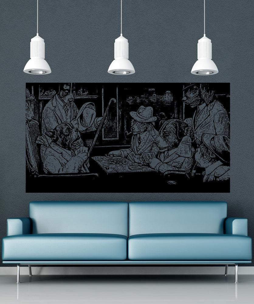 Vinyl Wall Decal Sticker Dogs Playing Poker #5398