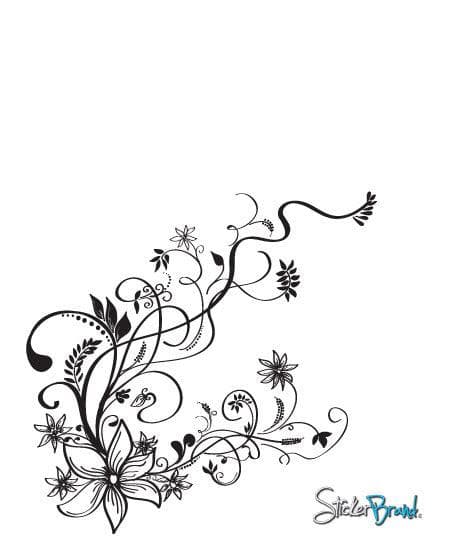Vinyl Wall Decal Sticker Flower Vines Floral #539