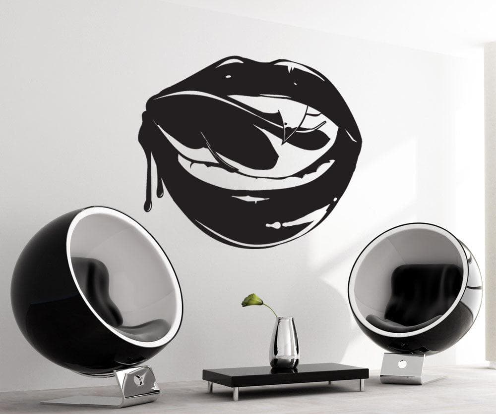 Licking Vampire Lips Vinyl Wall Decal Sticker. #5427