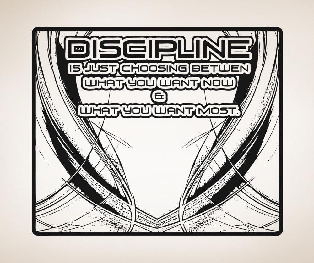 Vinyl Wall Decal Sticker Discipline Quote #5436