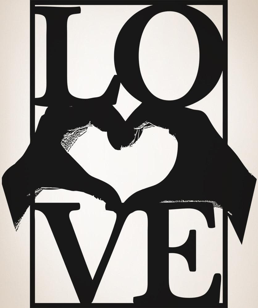 Vinyl Wall Decal Sticker Heart Hands With Love #5443