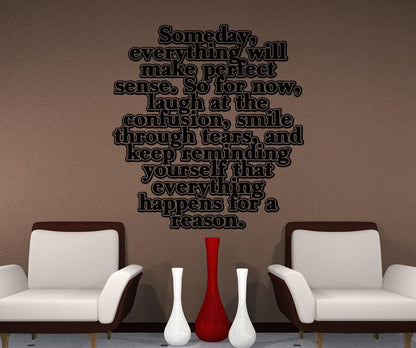 Vinyl Wall Decal Sticker Everything Happens For A Reason #5449
