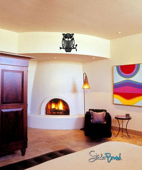 Vinyl Wall Decal Sticker Owl Sitting on Branch #544