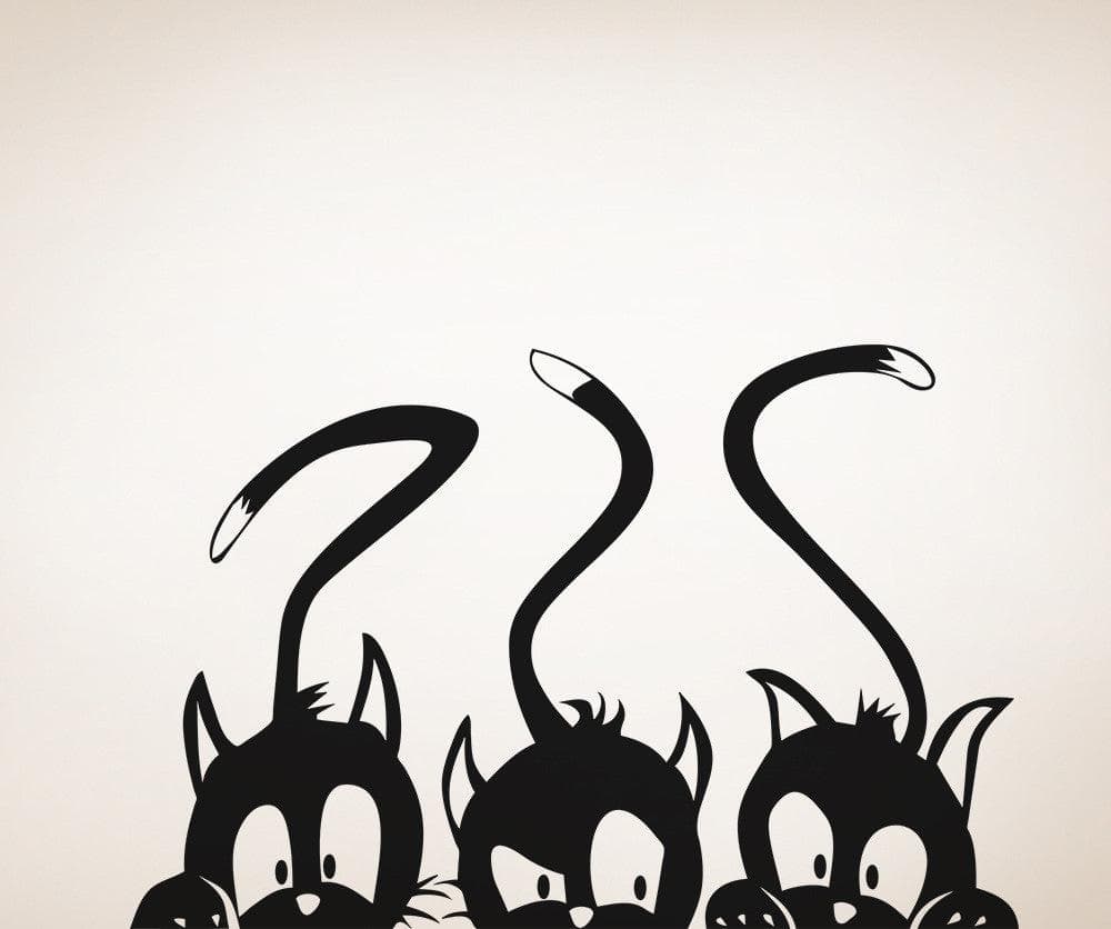 Three Peeking Cats Vinyl Wall Decal Sticker. #5473