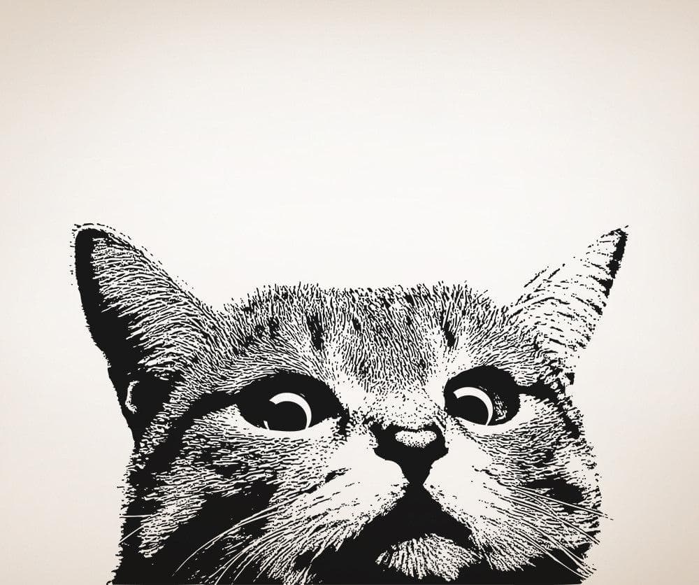 Cat Head Wall Decal Sticker. #5475
