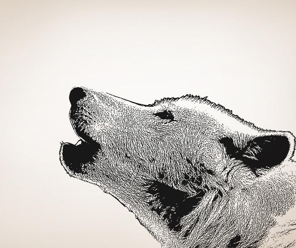 Vinyl Wall Decal Sticker Wolf Howling #5478