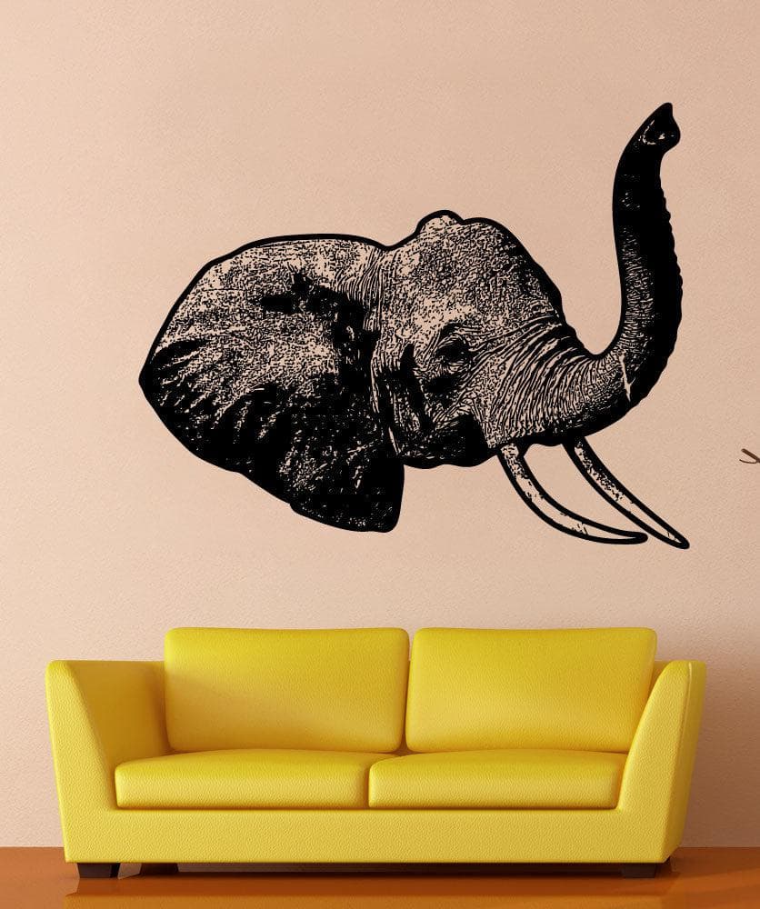 Vinyl Wall Decal Sticker Elephant Head #5479