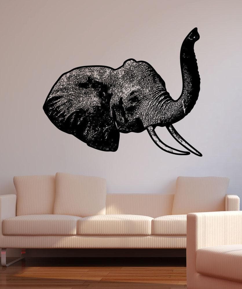 Vinyl Wall Decal Sticker Elephant Head #5479