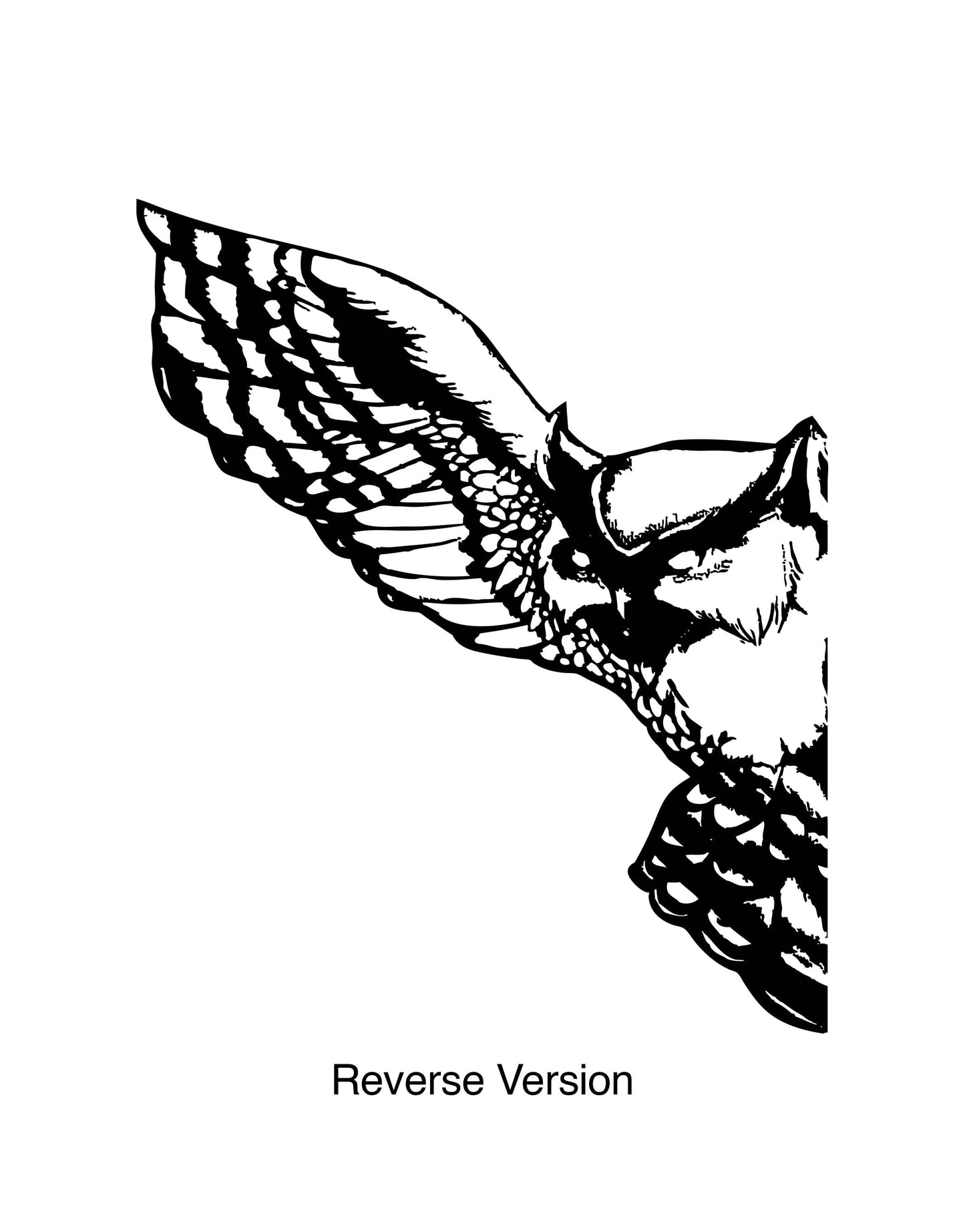 Owl Wing Flying Out of Wall Sticker.  #5481