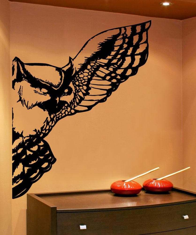 Owl Wing Flying Out of Wall Sticker.  #5481