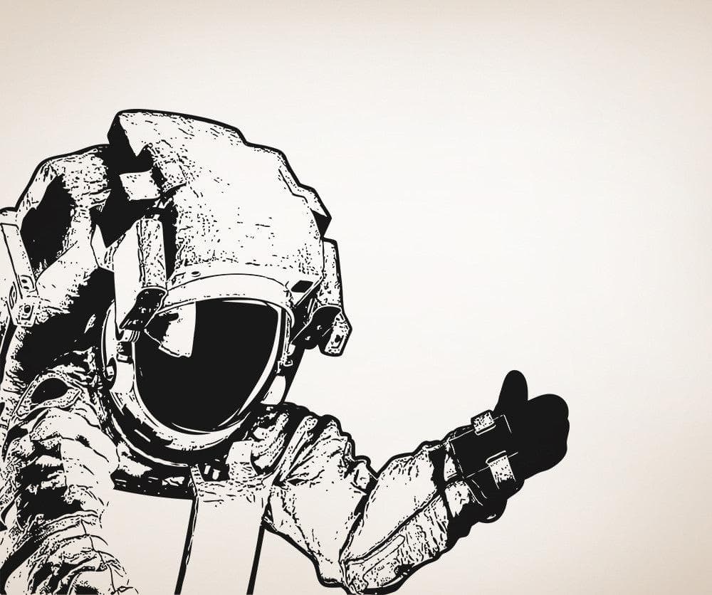 Vinyl Wall Decal Sticker Corner Astronaut #5485