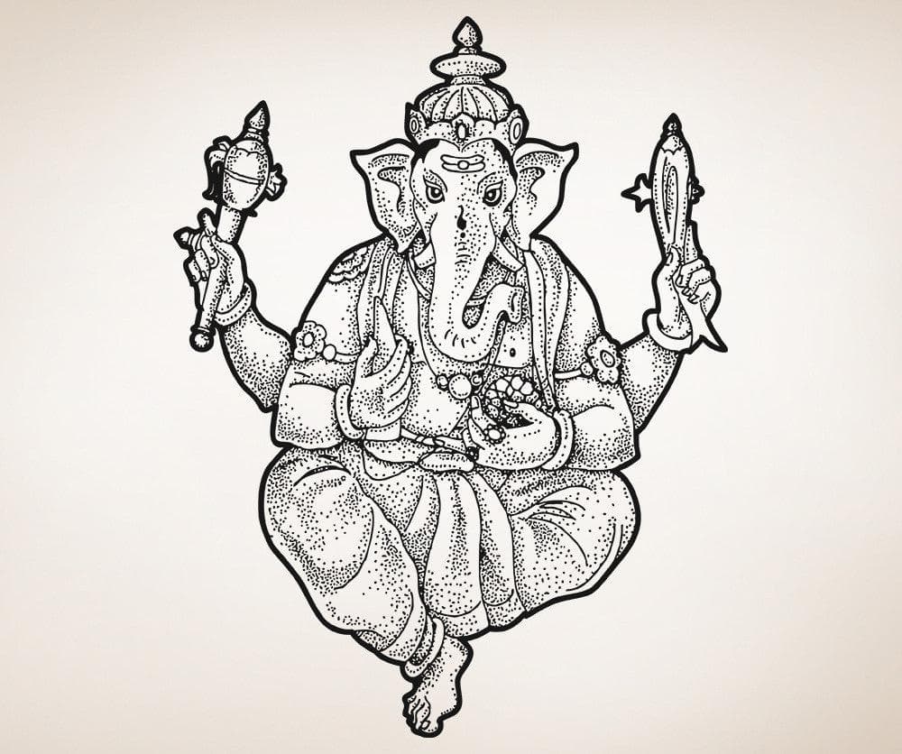 Vinyl Wall Decal Sticker Ganesha Statue #5487