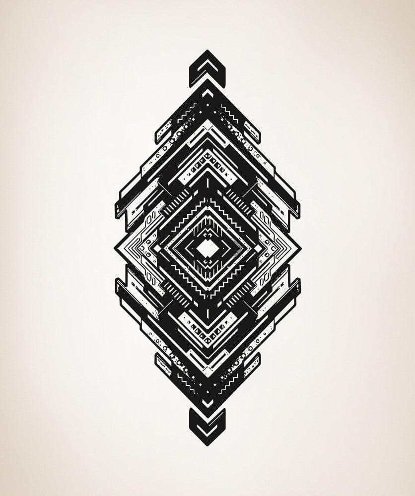 Vinyl Wall Decal Sticker Tribal Diamond Design #5503