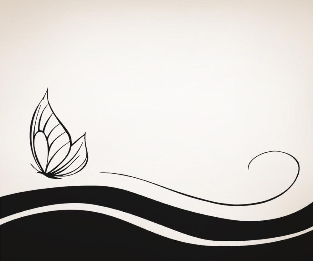 Vinyl Wall Decal Sticker Butterfly Leaves Design #5505