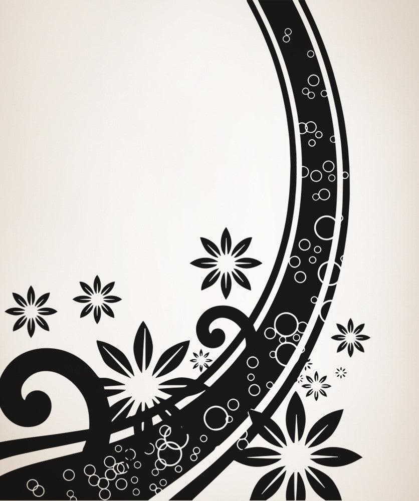Vinyl Wall Decal Sticker Abstract Flower Curve #5509